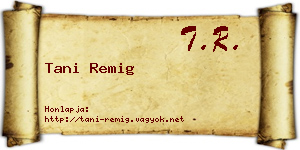 Tani Remig névjegykártya